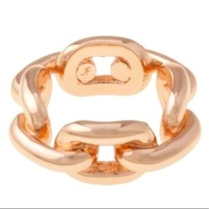 Jennifer Fisher Rose Gold Skinny Flat Chain Link Ring - Size: 6
